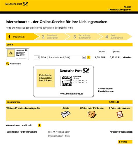 deutsche post online bestellen.